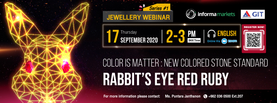 Color is matter : New Colored Stone Standard ''RABIIT'S EYE RED RUBY''