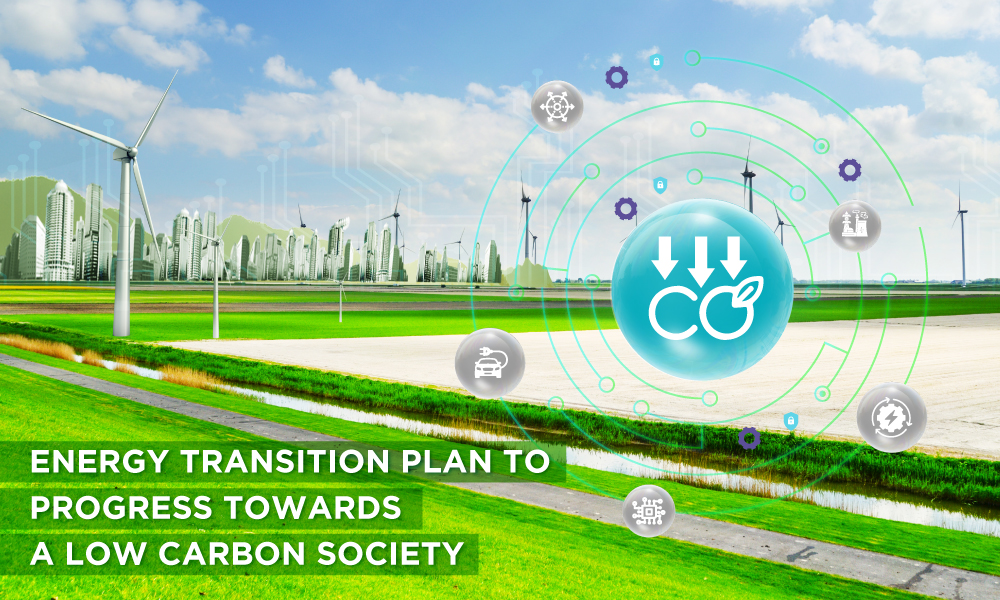 Energy transition plan to progress towards a low carbon society